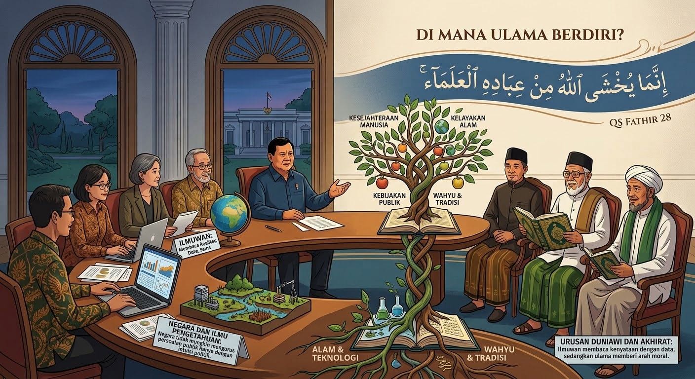 Ulama perlu kembali hadir ketika negara sedang membicarakan masa depan pengetahuan, manusia, alam, dan peradaban.